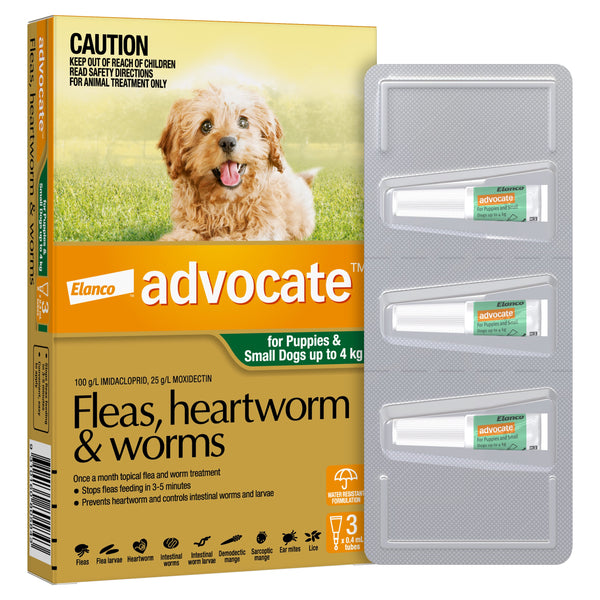 Advocate Spot-On for Puppies & Small Dogs up to 4kg Green