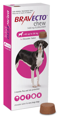 Bravecto Chew for Extra Large Dogs 40-56kg Pink - 1 Chew