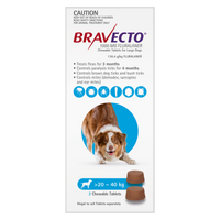 Bravecto Chew for Large Dogs 20-40kg Blue - 2 Chews