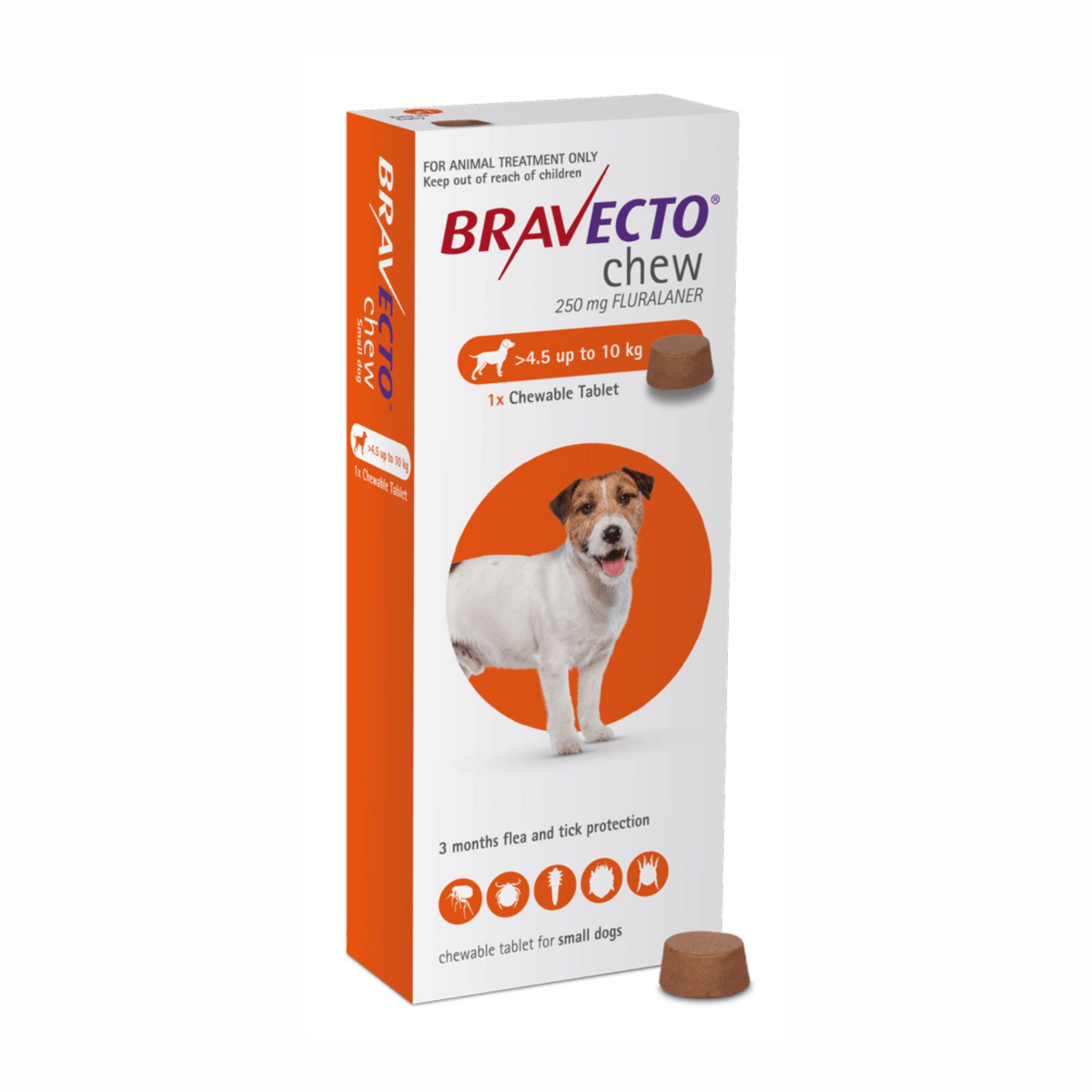 Bravecto Chew for Small Dogs 4.5-10kg Orange - 1 Chew