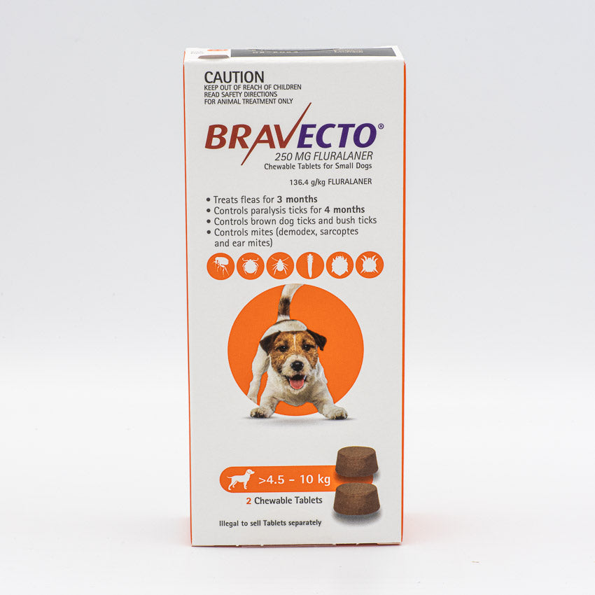 Bravecto Chew for Small Dogs 4.5-10kg Orange - 2 Chews