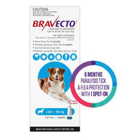 Bravecto Spot-On for Large Dogs 20-40kg Aqua - 1 Pack