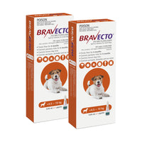 Bravecto Spot-On for Small Dogs 4.5-10kg Orange - 2 Pack