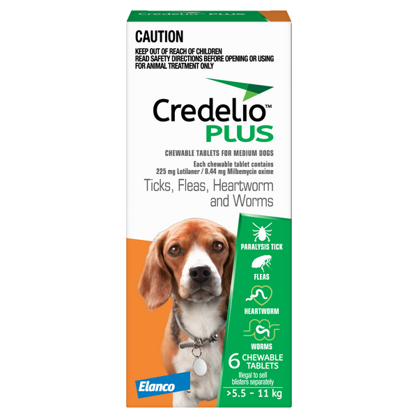 Credelio Plus for Medium Dogs 5.5–11kg Orange