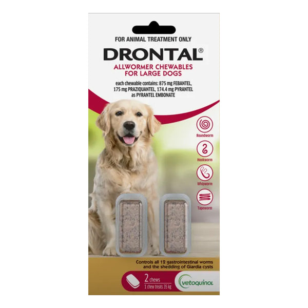 Drontal Allwormer Chewables for Dogs up to 35kg Red