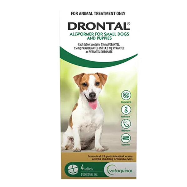Drontal Allwormer Tablets for Dogs up to 3kg Green