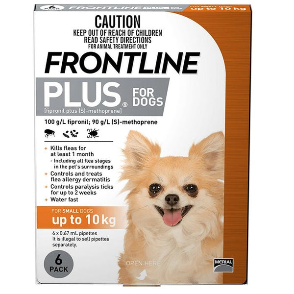 Frontline Plus for Small Dogs up to 10kg Orange