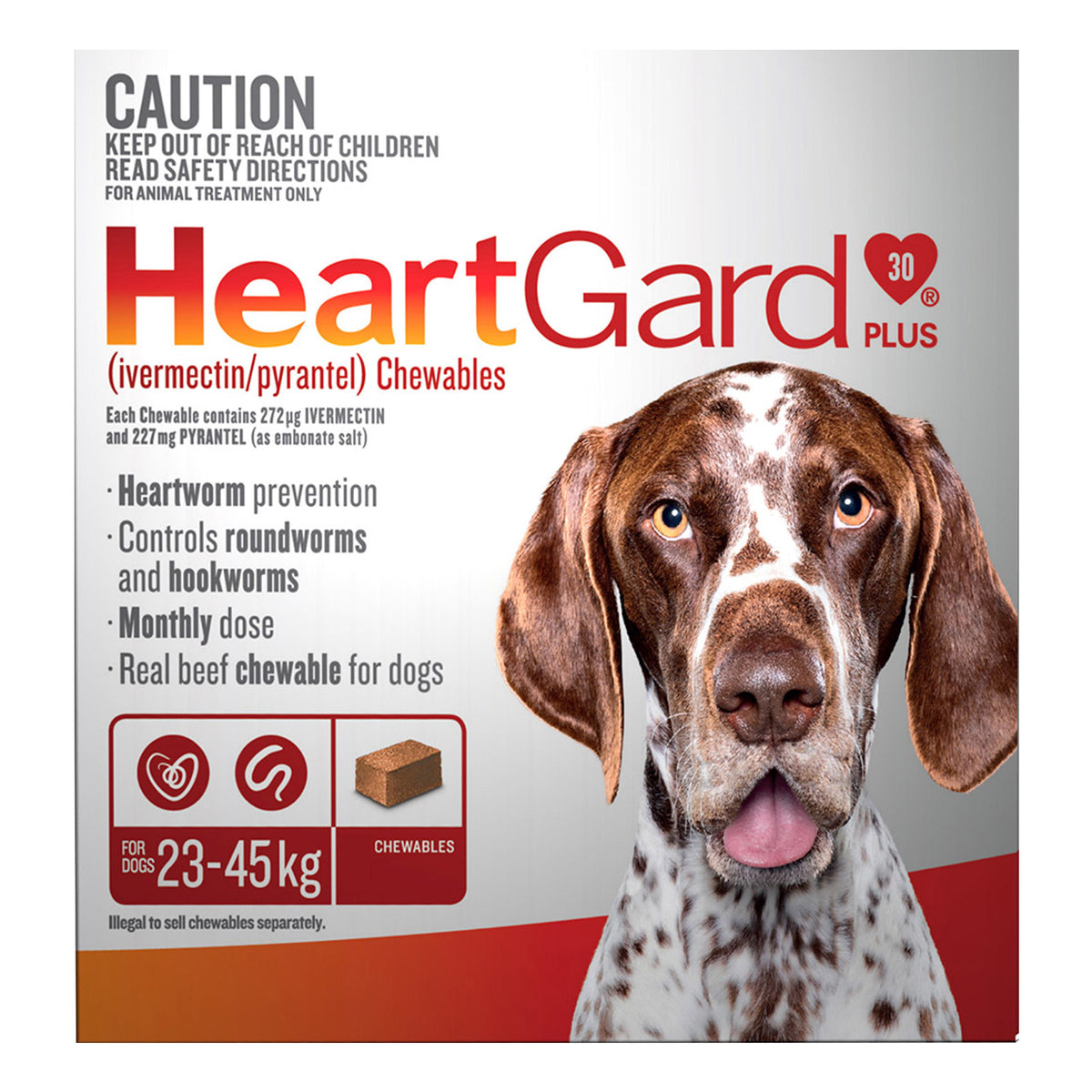 Heartgard Plus Chewables for Large Dogs 23–45kg Brown