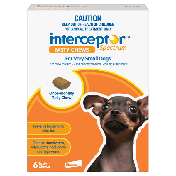 Interceptor Spectrum Tasty Chews for Very Small Dogs up to 4kg Brown