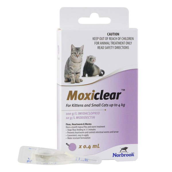 Moxiclear for kittens and small cats up to 4kg purple