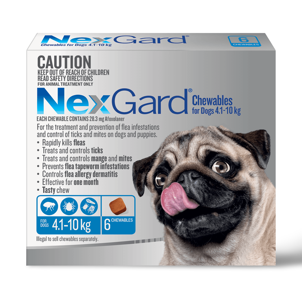 NexGard Chewables for Small Dogs 4.1–10kg Blue