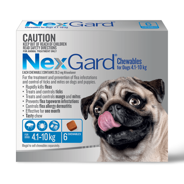 NexGard Chewables for Small Dogs 4.1–10kg Blue