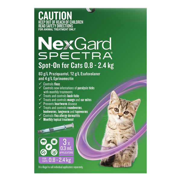 NexGard SPECTRA Spot-On for kittens and small cats 0.8-2.4kg