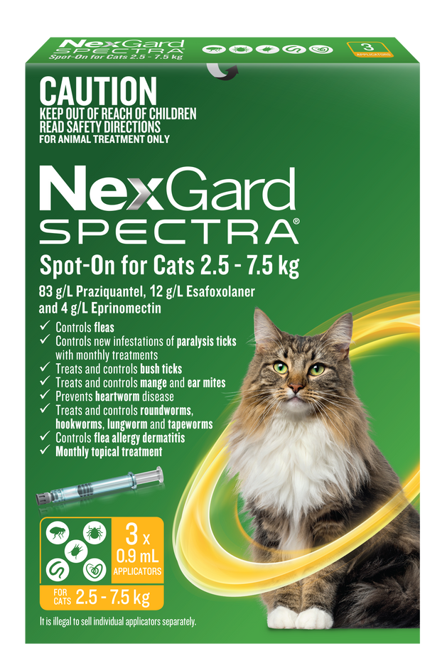 NexGard SPECTRA Spot-On for large cats 2.5-7.5kg