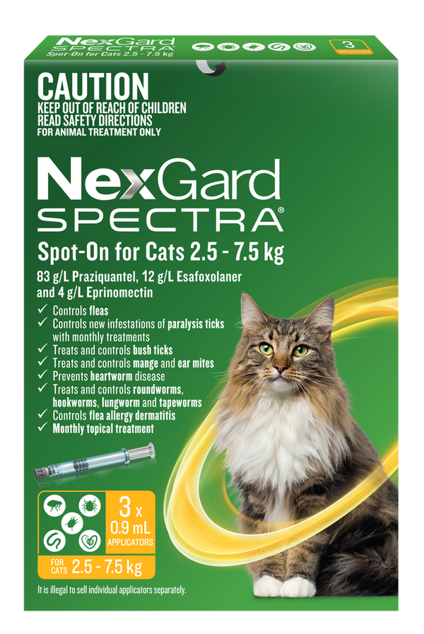 NexGard SPECTRA Spot-On for large cats 2.5-7.5kg