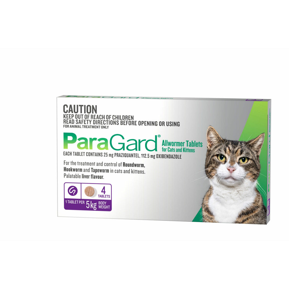 ParaGard Allwormer for cats and kittens up to 5kg purple