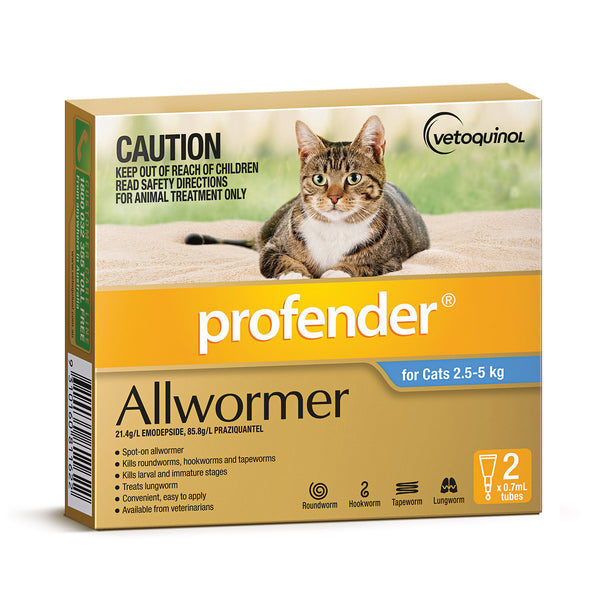 Profender Allwormer for cats 2.5-5kg blue