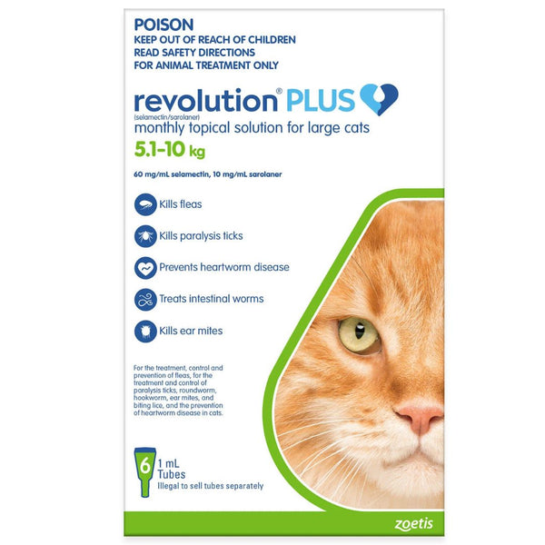 Revolution Plus for large cats 5.1-10kg green