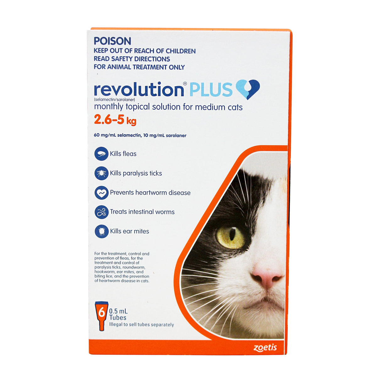 Revolution Plus for medium cats 2.6-5kg orange