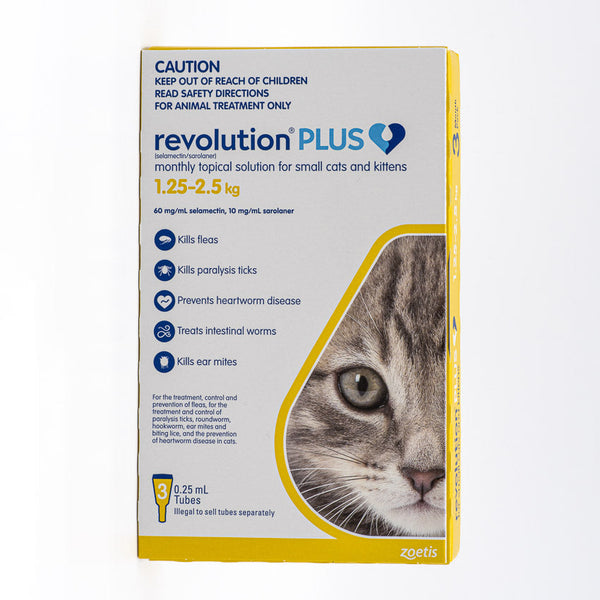 Revolution Plus for kittens and small cats 1.25-2.5kg yellow
