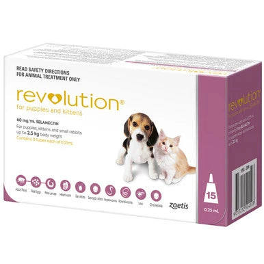 Revolution Selamectin for Puppies up to 2.5kg Pink 15 Pack
