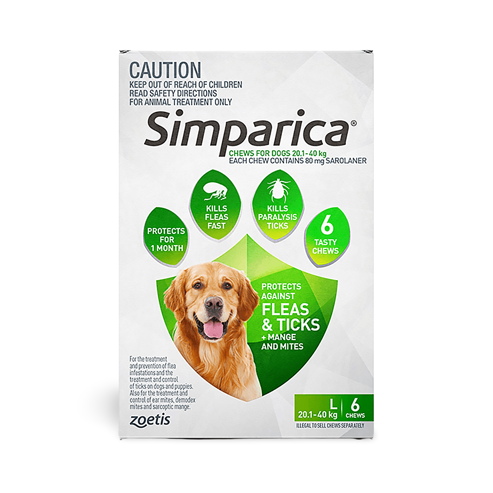 Simparica 80mg for Large Dogs 20.1–40kg Green